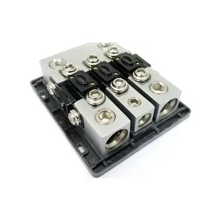 konceptz Bassik High Current 3 Way 0 Gauge Fuse Distribution Block