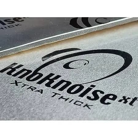 Knu Koncepts Konceptz Kno Knoise XT sound deadener - 120 mil butyl, 21.1 sq ft coverage - Silver foil finish, self-adhesive backing, designed for car trunk soundproofing.