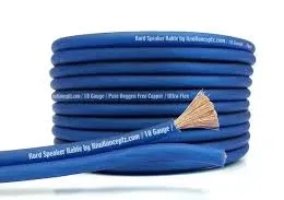 Konceptz Kord Copper Speaker Wire Ultra Flex Blue OFC 10 Gauge Cable 50' 15M
