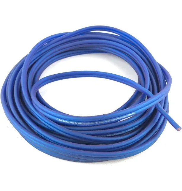 Konceptz Kord Ultra Flex Blue OFC 12 Gauge Speaker Wire 20 Feet Copper | 12 AWG