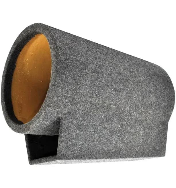 Nippon America Empty Ported Cylinder Enclosure for 12-inch Woofer - Ported type, compatible with 12-inch subwoofers - Gray carpet finish, cylindrical shape, MDF construction.