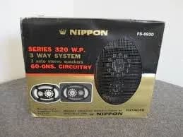 Nos Vtg Hitachi Nippon Fs-6930 Auto Stereo Speakers Series 320 Wp 3 Way 60-Ons