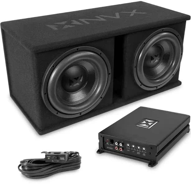 Loaded Dual 12" Subwoofer with Slot Ported Enclosure