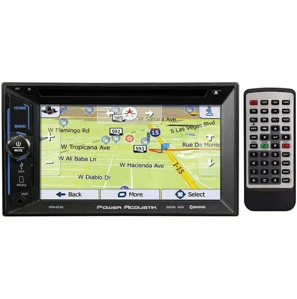 Double DIN Bluetooth Navigation Receiver with 6.2-Inch LCD Touchscreen