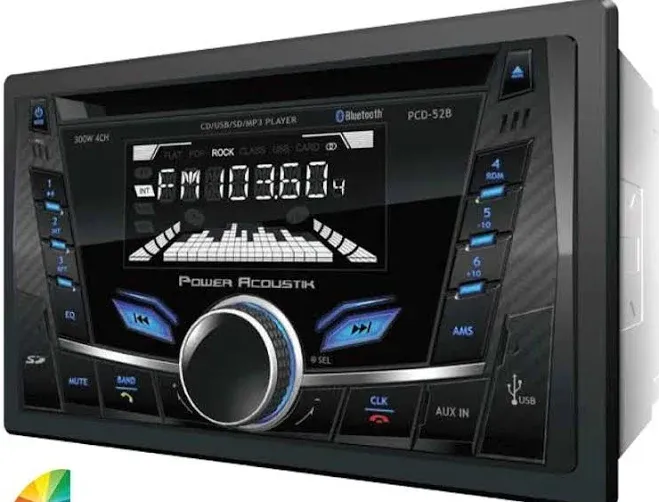 Double-DIN In-Dash CD/MP3 AM/FM Receiver with Bluetooth