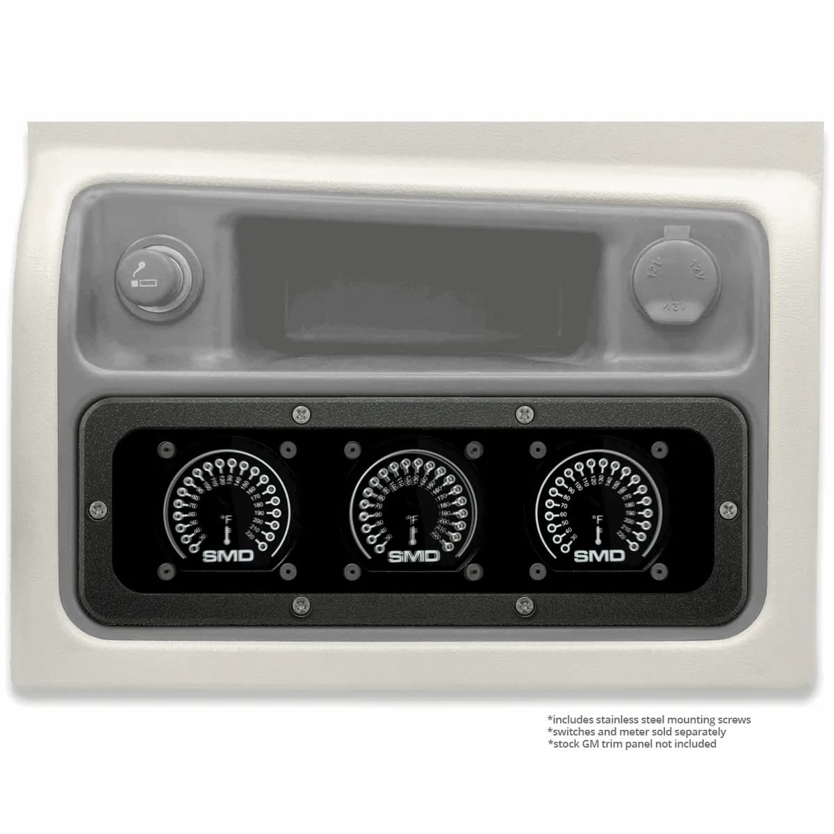 Billet Aluminum SMD Full-Size GM Truck 2003 – 2007 Switch Panel – 3 SMD Meters