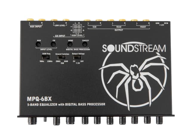 MPQ-6BX | 1/2 DIN 5-Band Equalizer w/ Digital Bass Reconstruction Processor