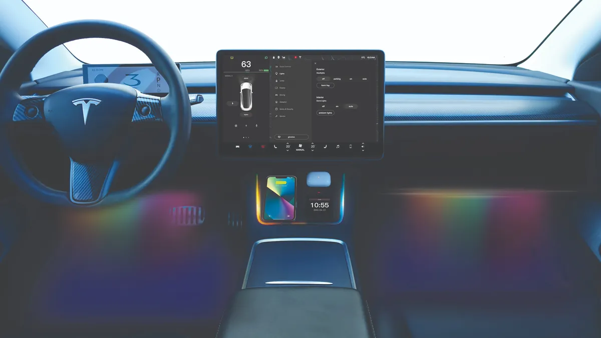 TS-L1 | Interior Ambient Light & Wireless Charging Pad for Tesla Model 3/Y