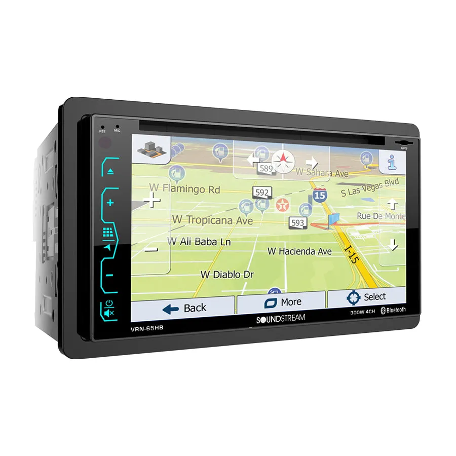 VRN-64HBL | 6.2” 2-DIN DVD/CD Touchscreen Headunit w/ Navigation & PhoneLink