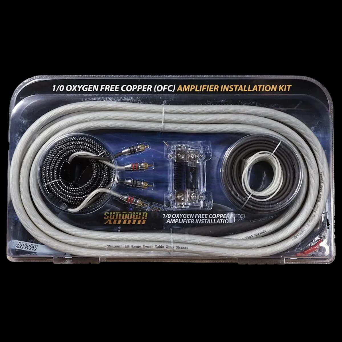 1/0 Gauge AWG Silver/Black OFC Amplifier Wire Kit