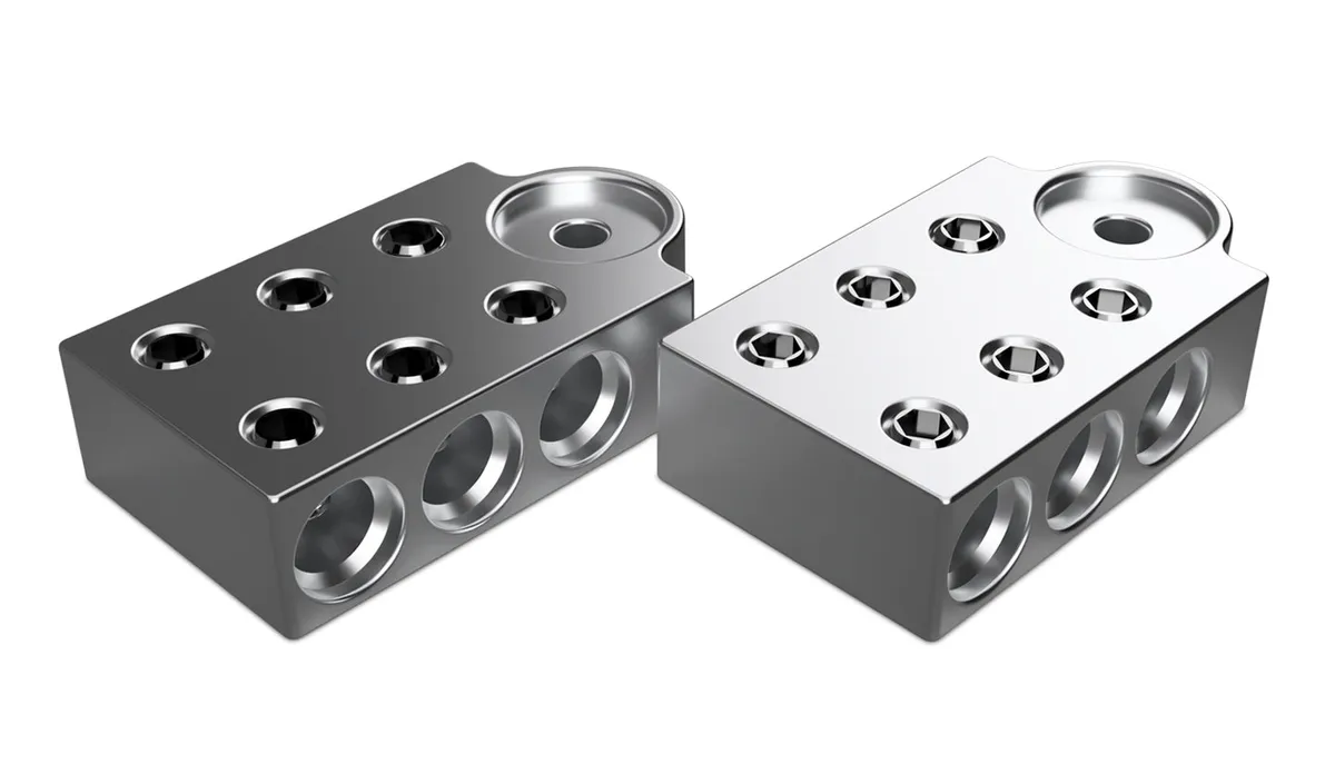 PAIR 6-Spot 1/0AWG Aluminum Terminal Blocks TB-606v1