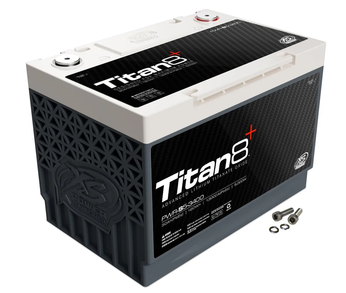 PWR-S5-3400 XS Power Titan8 12VDC Group 34 Lithium LTO Car Audio Vehicle Battery 5000W 120Wh