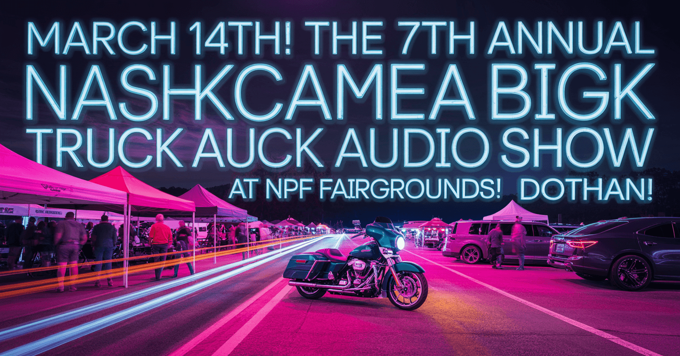 MARCH 14TH! The 7th Annual Nashcar Mega Car Bike Truck Audio Show At NPF Fairgrounds! Dothan!