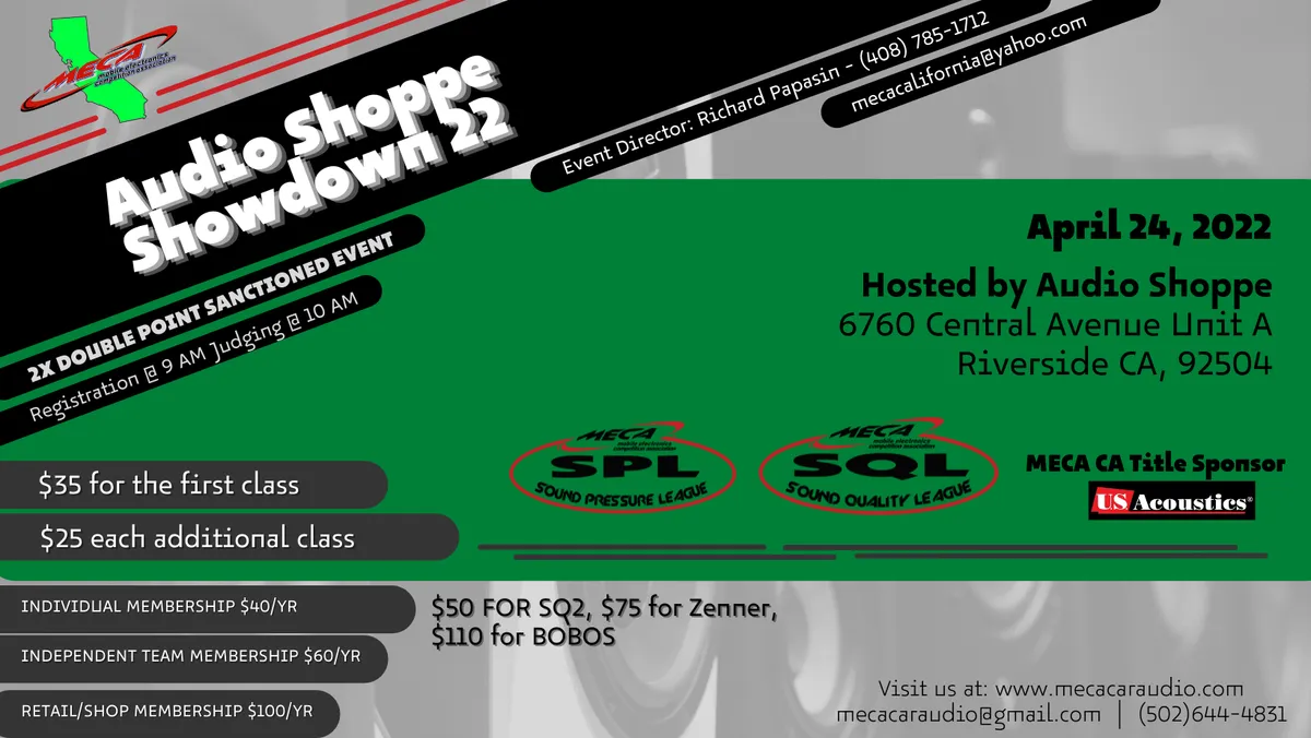 Audio Shoppe Showdown 22 Flyer