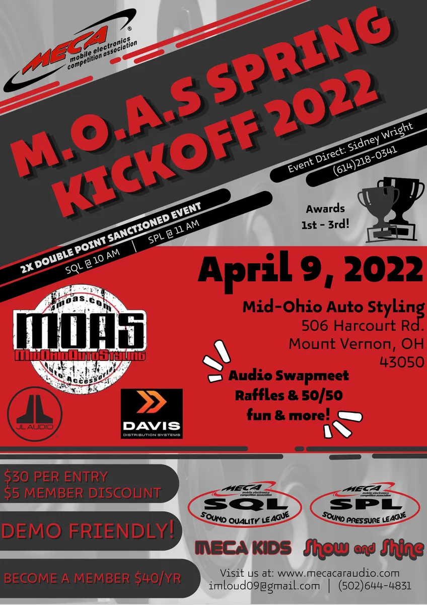 M.O.A.S Spring Kickoff 2022 Flyer