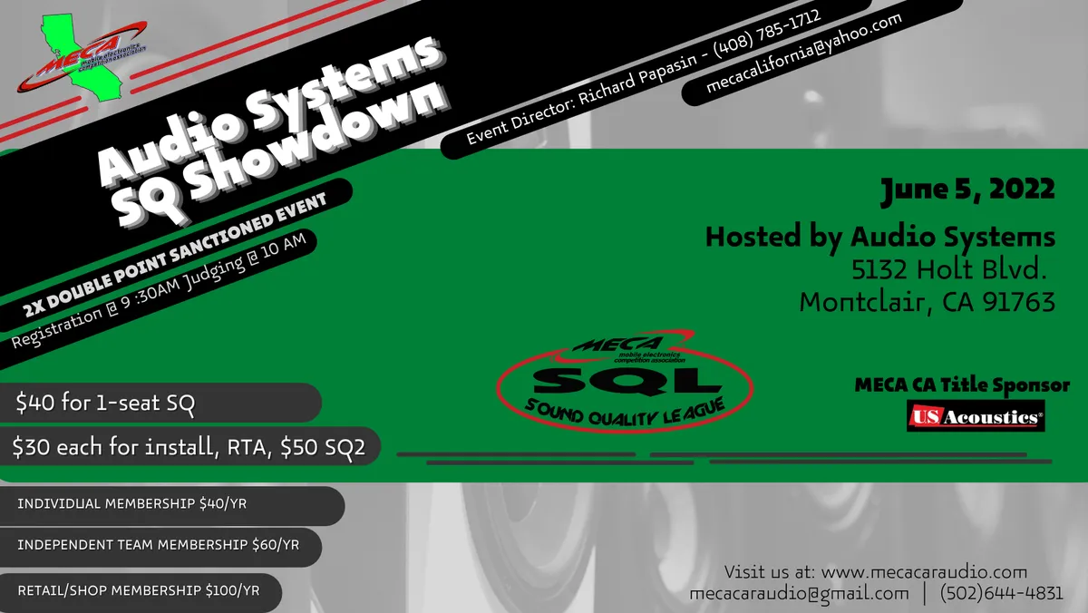 Audio Systems SQ Showdown Flyer