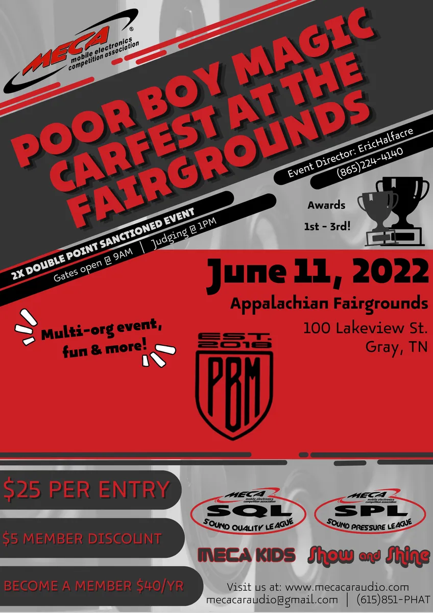Poor Boy Magic Carfest At The Faigrounds Flyer