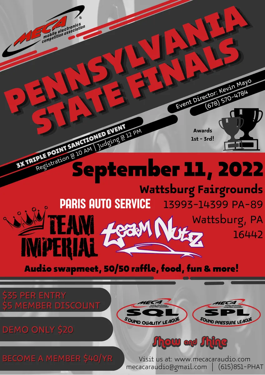 Pennsylvania State Finals Flyer