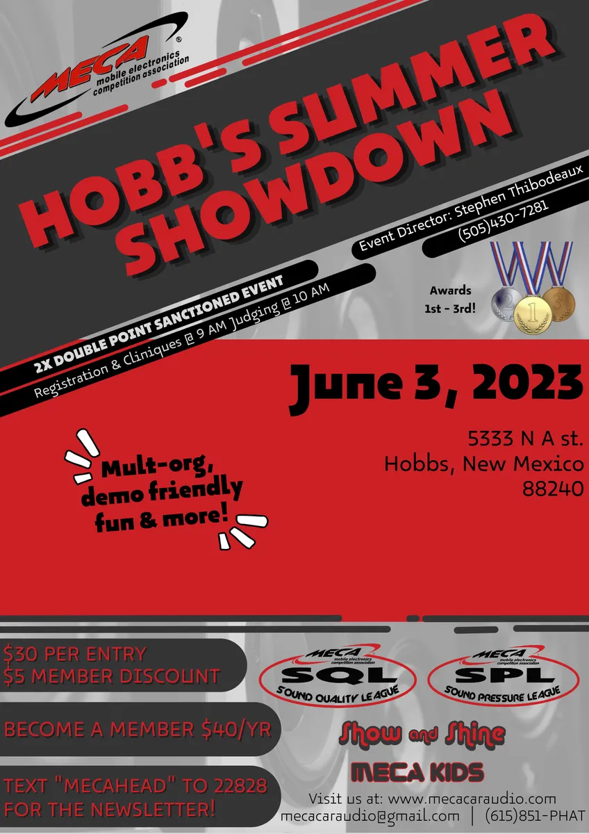 Hobb's Summer Showdown Flyer