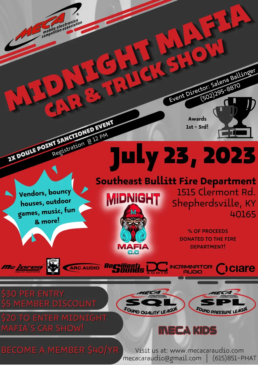 Midnight Mafia Car & Truck Show Flyer