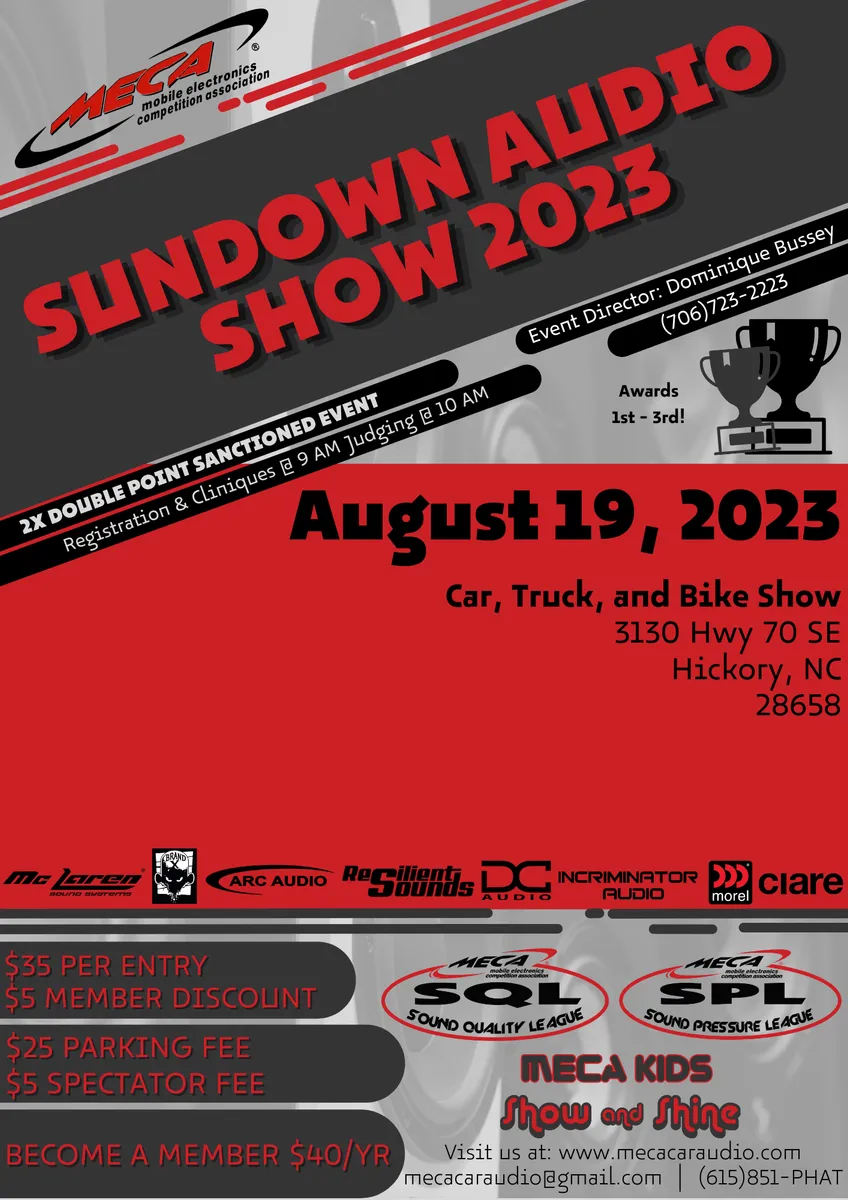 Sundown Audio Show 2023 Flyer