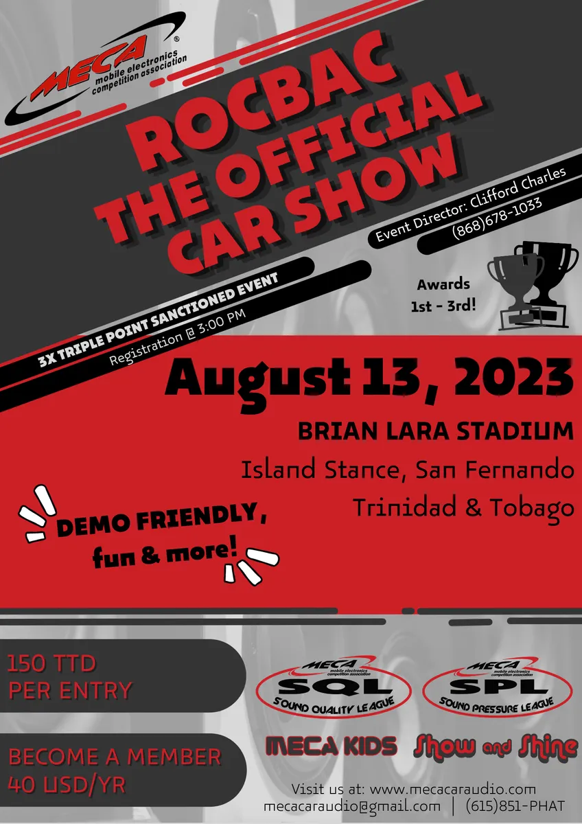 ROCBAC The Official Car Show Flyer