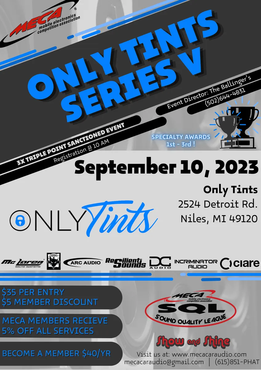 Only Tints Series V Flyer