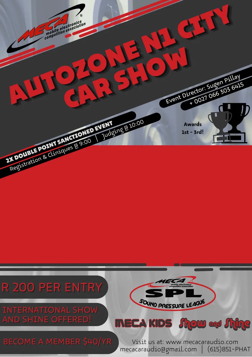 MECA AFRICA AUTOZONE N1 CITY CAR SHOW Flyer