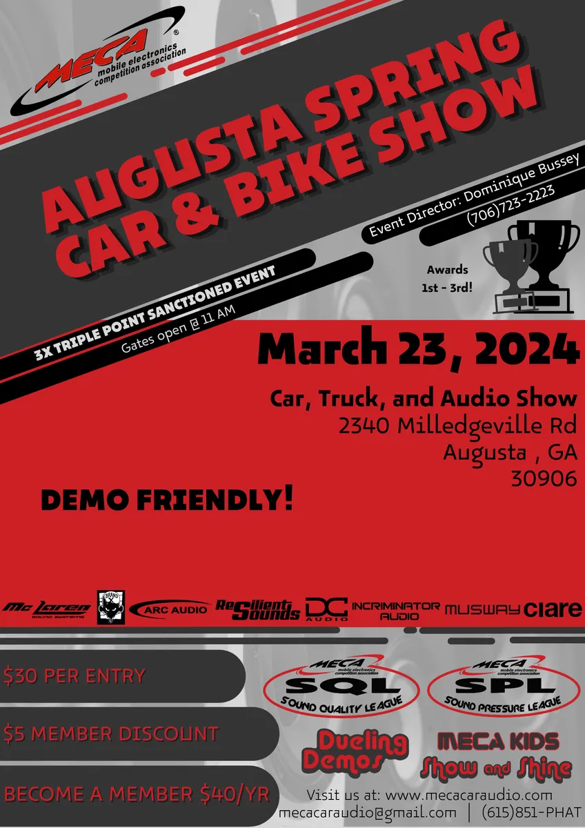 Augusta Spring Car & Bike Show Flyer