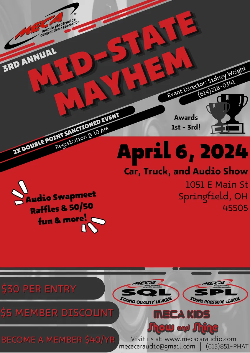 3rd Annual MID-STATE MAYHEM Flyer