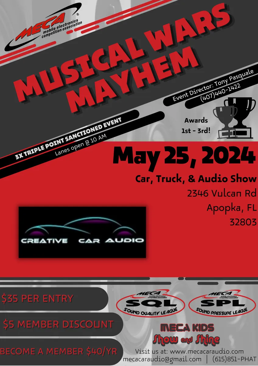 Musical Wars Mayhem Flyer