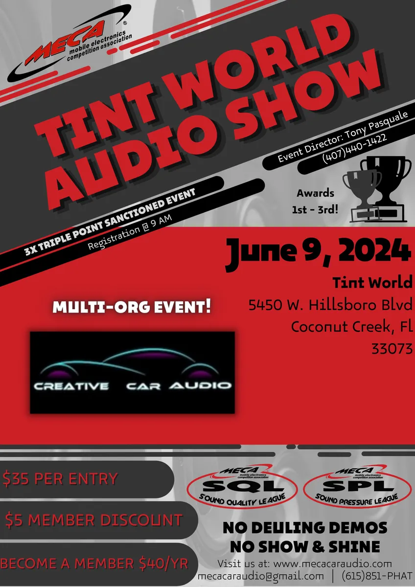 Tint World Audio Show Flyer