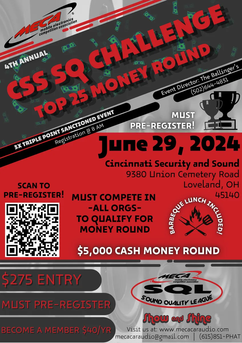 CSS SQ CHALLENGE -Top 25 Money Round- Flyer