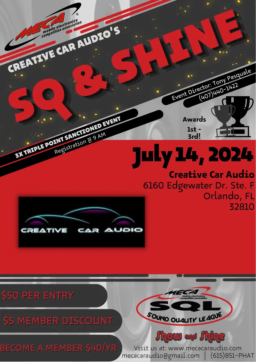 Creative Car Audio's SQ & Shine Flyer