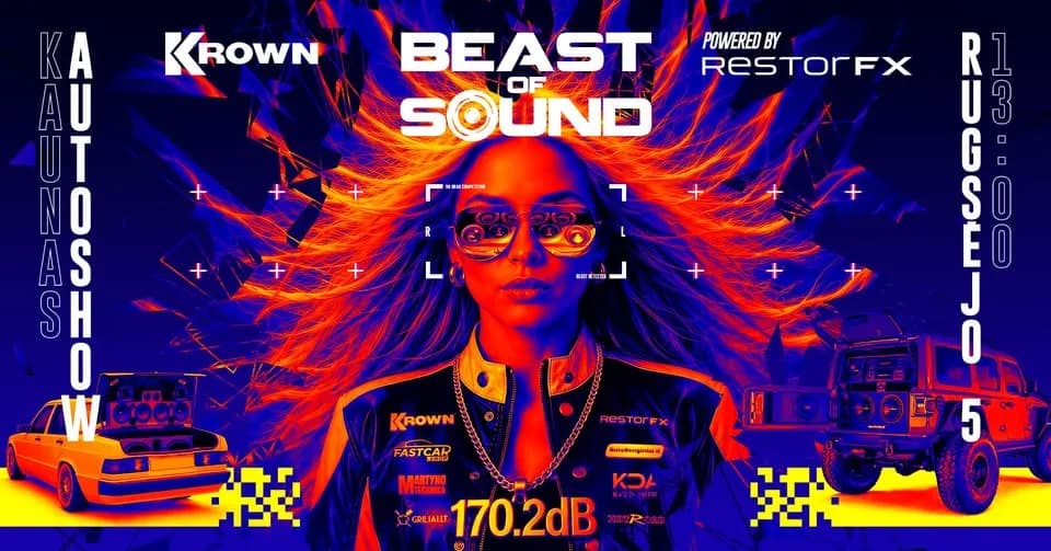 BEAST OF SOUND x dB Drag Racing atvyksta į Krown Kaunas Autoshow 2026