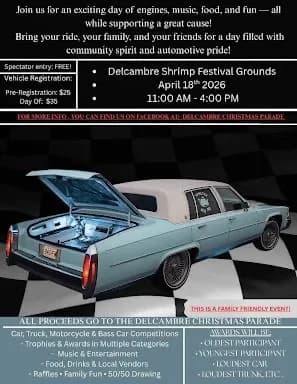 Delcambre Christmas Parade Fundraiser: Car, Truck, & Bass Competition