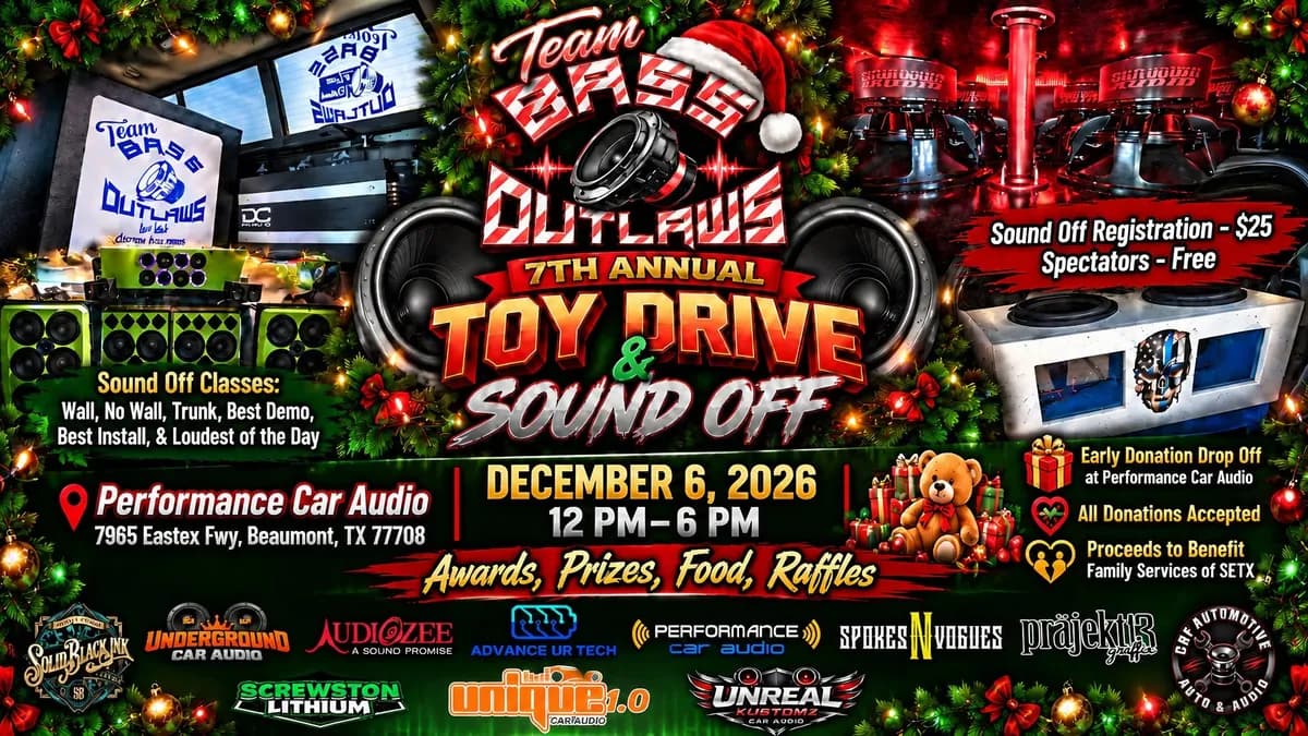 Team Bass Outlaws 7th Annual Toy Drive & Sound Off