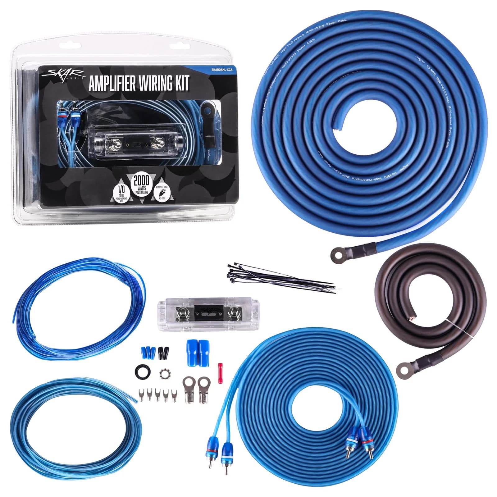 Skar Audio SKAR0ANL-CCA | 1/0 Gauge - 2,000 Watt CCA Amplifier Wiring Kit