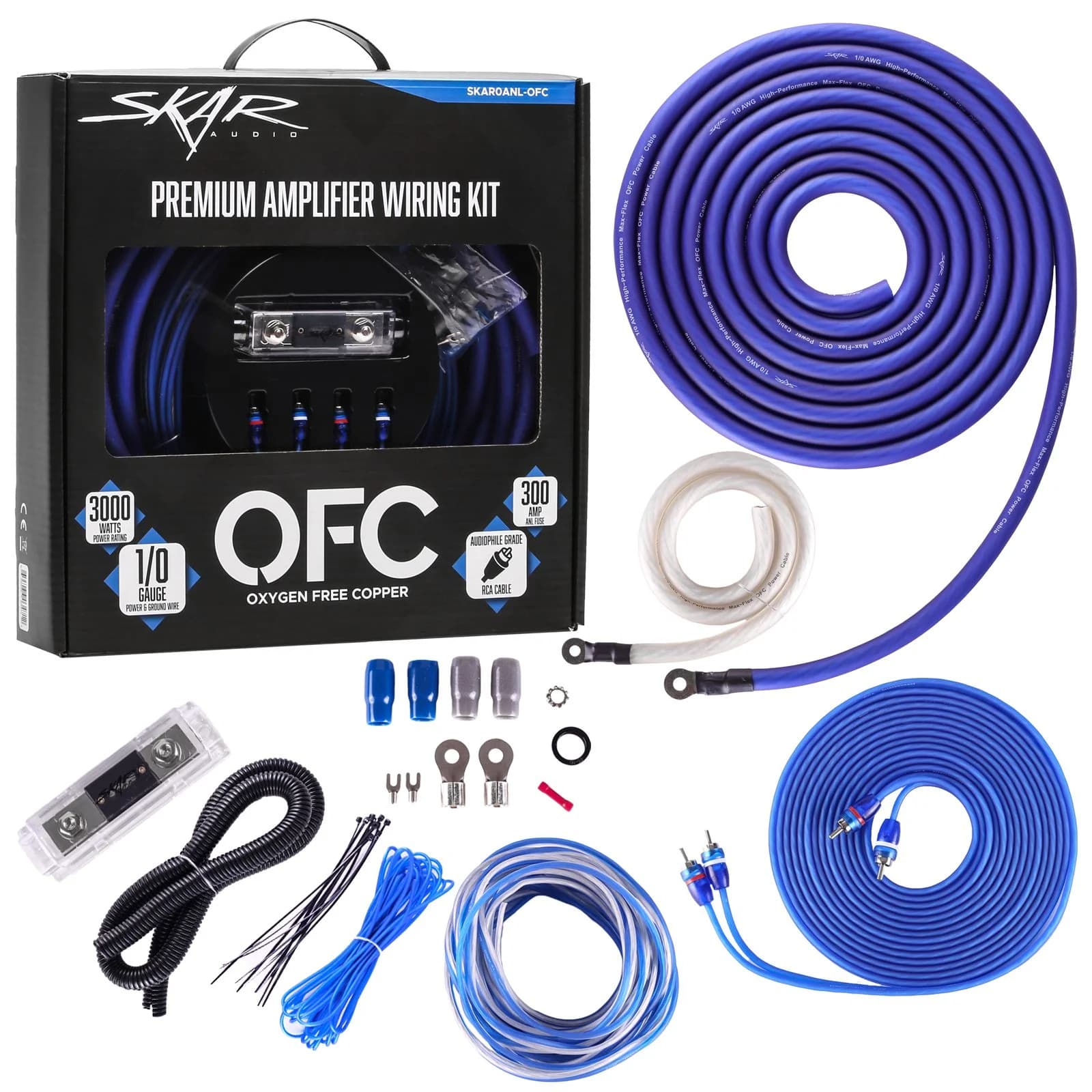 Skar Audio SKAR4ANL-OFC | 4 Gauge - 1,500 Watt OFC Amplifier Wiring Kit