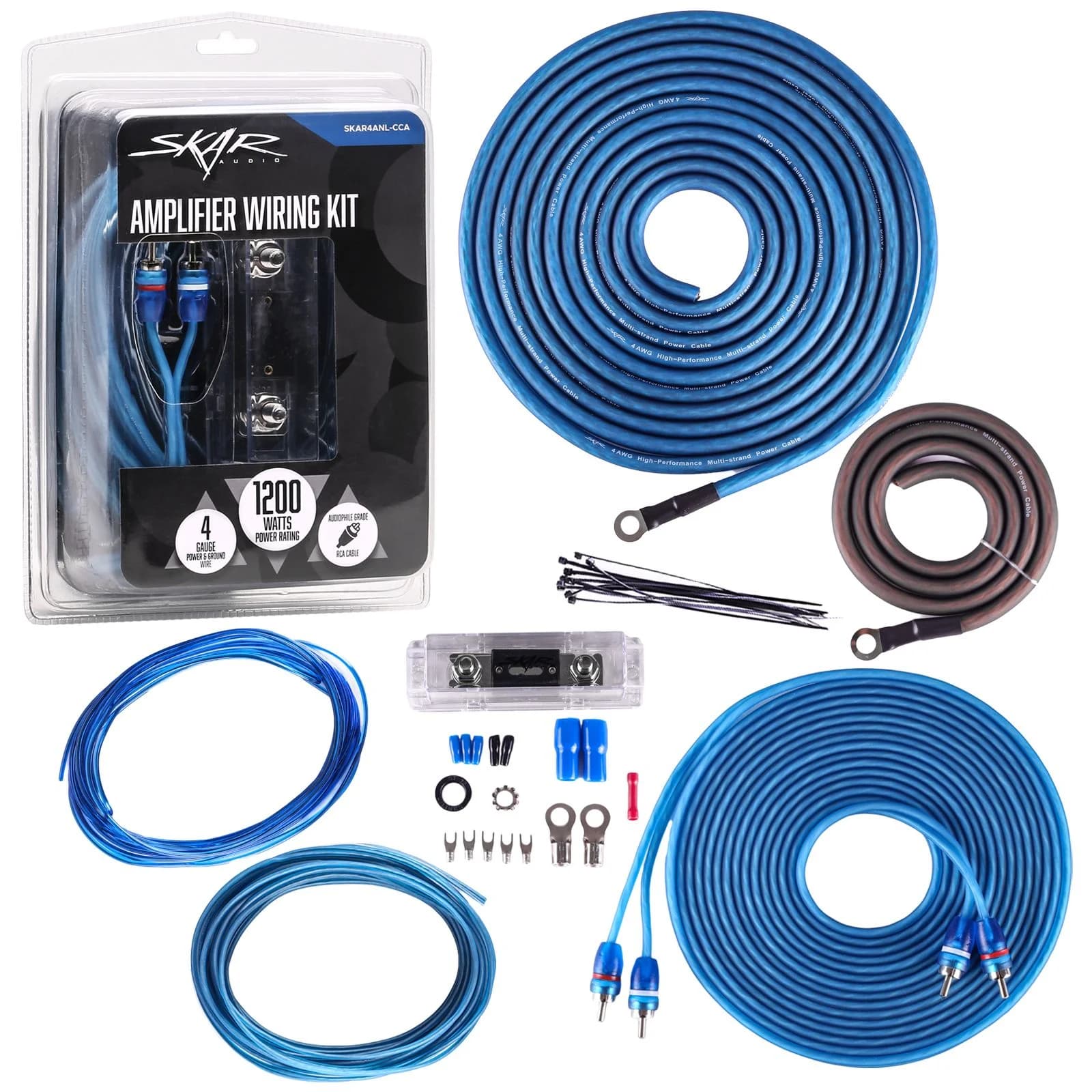 Skar Audio SKAR0ANL-CCA | 1/0 Gauge - 2,000 Watt CCA Amplifier Wiring Kit