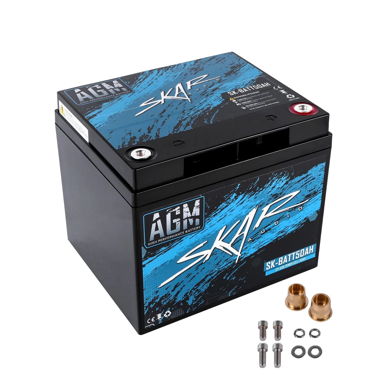 SK-BATT50AH | 12V AGM 750 Amp 50Ah High Performance Car Audio Battery with Terminals