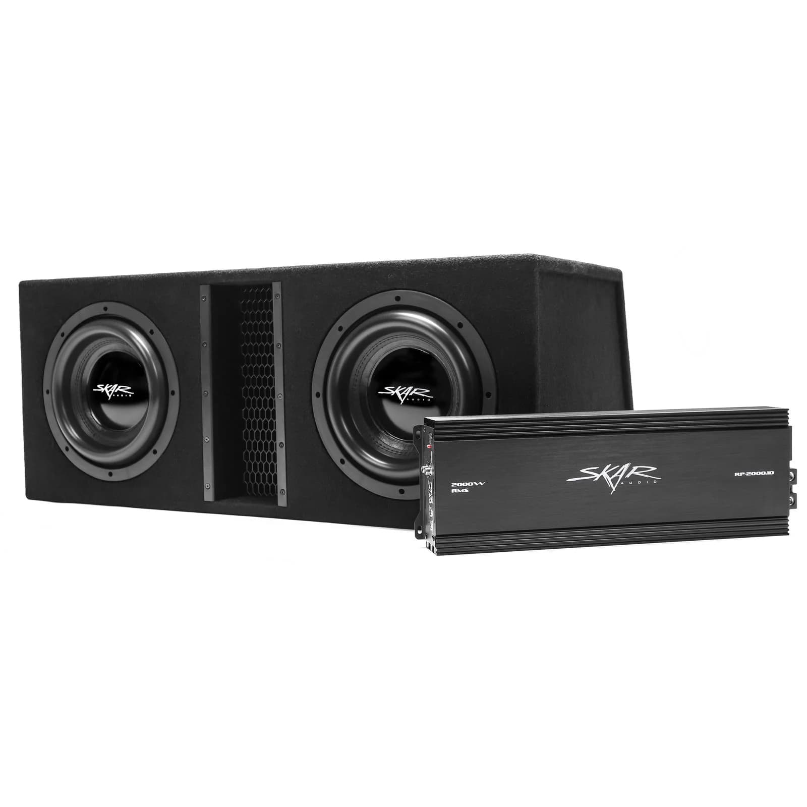 Skar Audio Single 12" 2,500 Watt EVL Series Complete Subwoofer Package with Vented Enclosure and Amplifier
