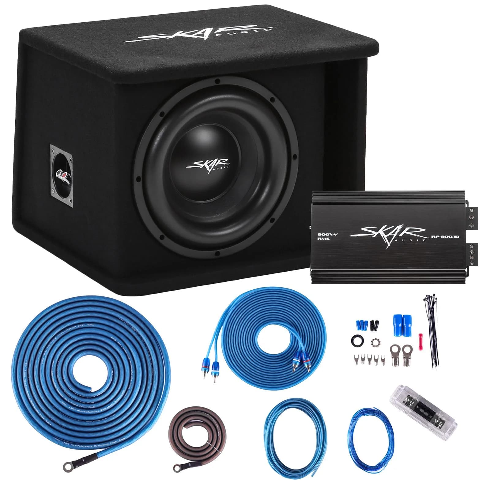 Single 8" 700 Watt SDR Series Complete Subwoofer Package with Vented Enclosure and Amplifier
