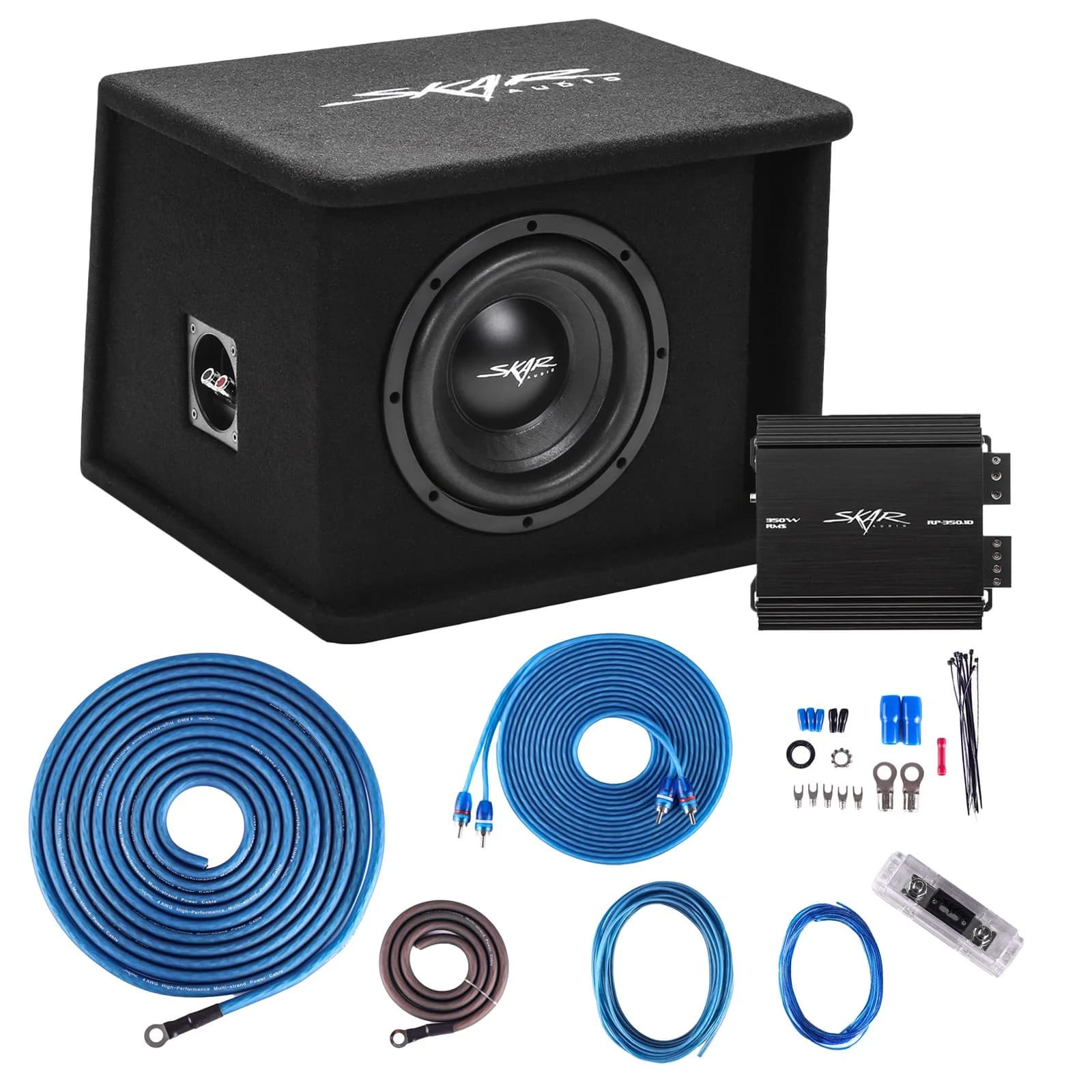 Skar Audio Dual 10" 2,400 Watt SDR Series Complete Subwoofer Package with Vented Enclosure and Amplifier