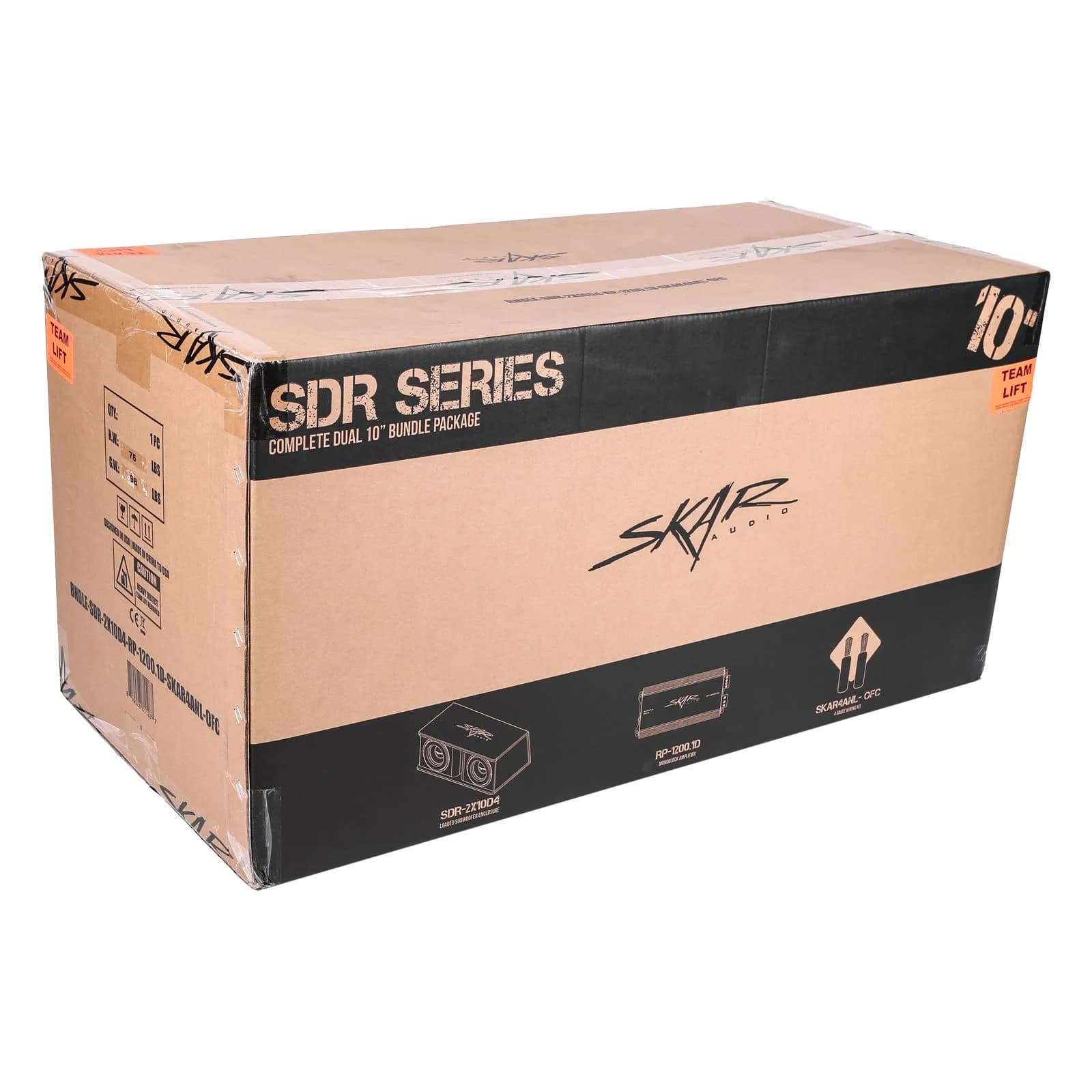 Skar Audio Dual 10" 2,400 Watt SDR Series Complete Subwoofer Package with Vented Enclosure and Amplifier