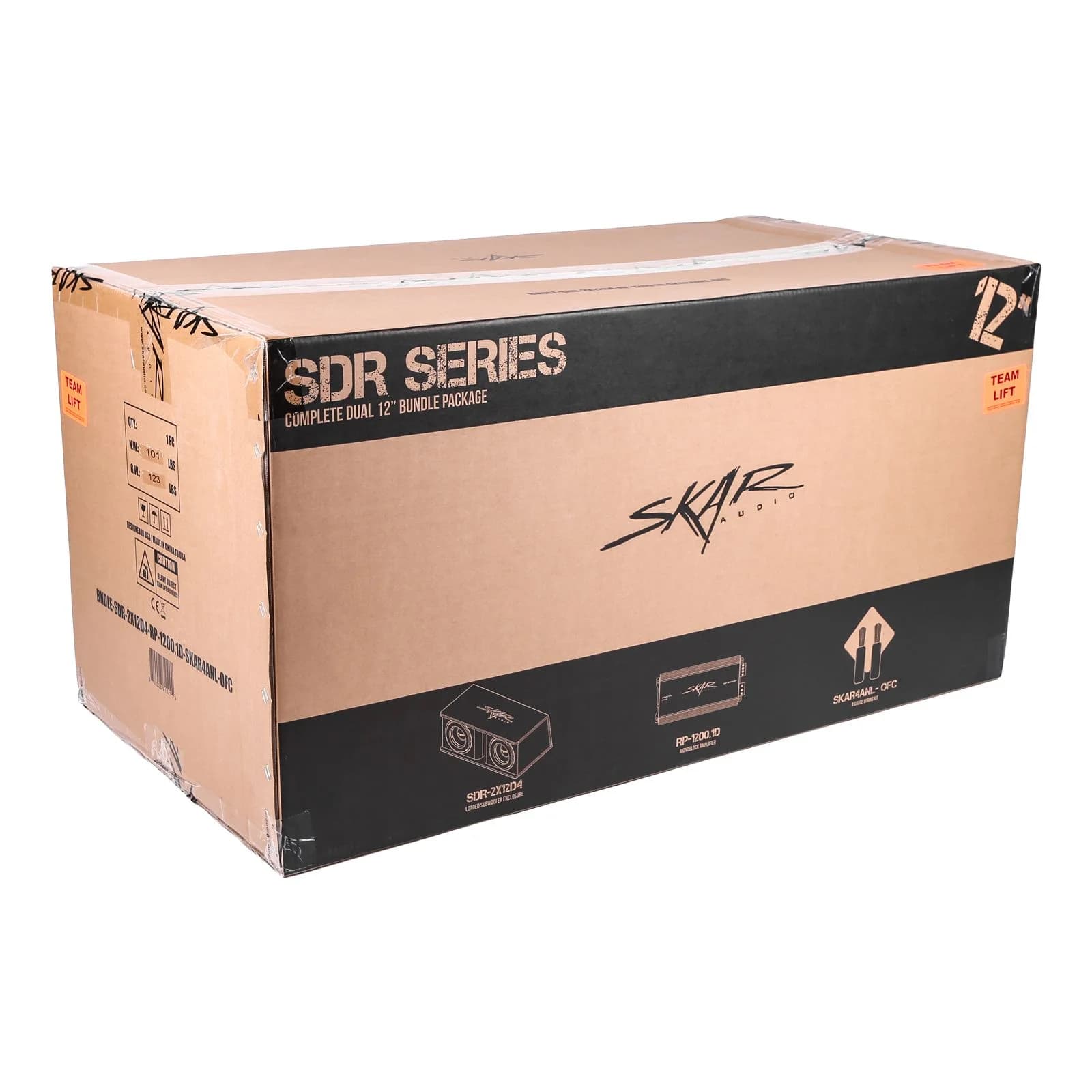 Skar Audio Dual 10" 2,400 Watt SDR Series Complete Subwoofer Package with Vented Enclosure and Amplifier