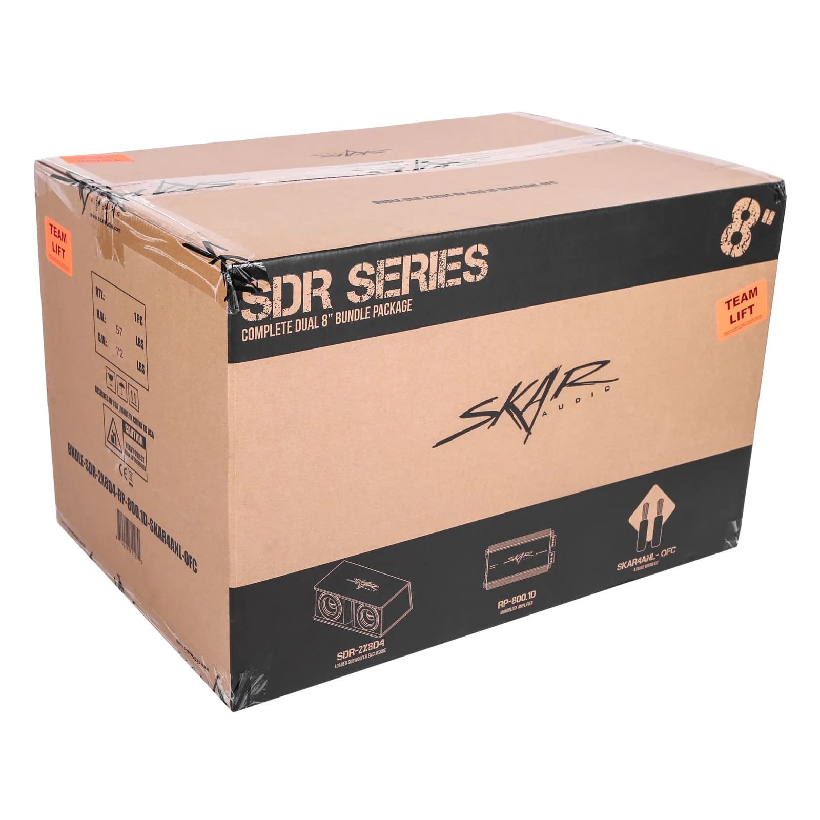Skar Audio Dual 10" 2,400 Watt SDR Series Complete Subwoofer Package with Vented Enclosure and Amplifier