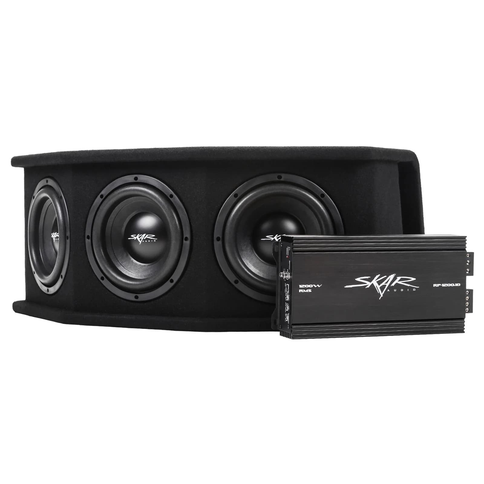 Skar Audio Dual 10" 2,400 Watt SDR Series Complete Subwoofer Package with Vented Enclosure and Amplifier