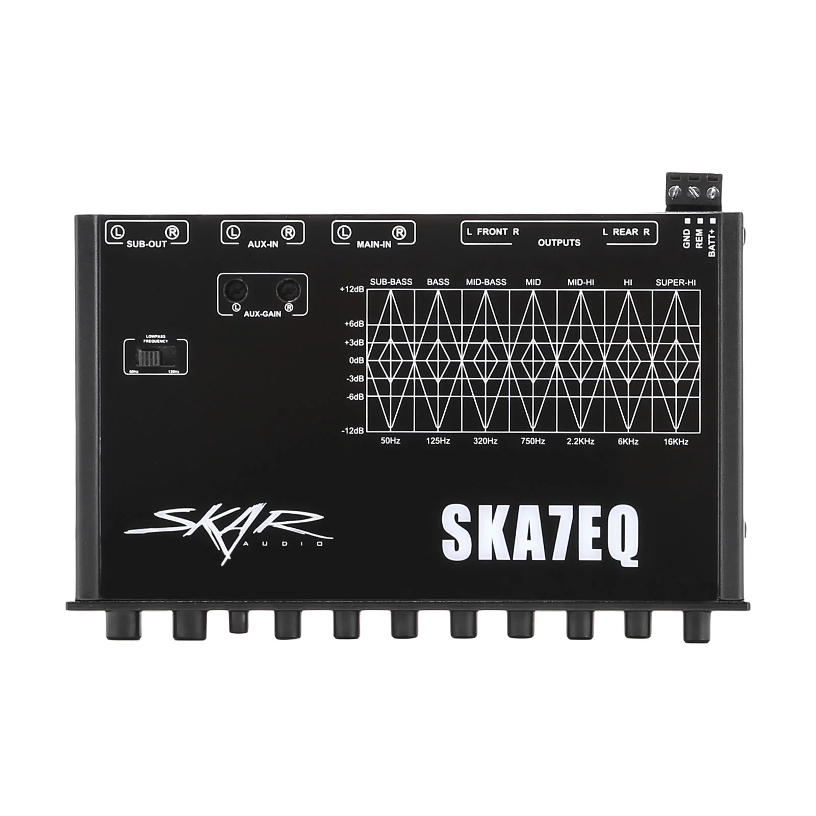 Skar Audio SKA7EQ | 7 Band 1/2 DIN Car Audio Pre-Amp Graphic Equalizer