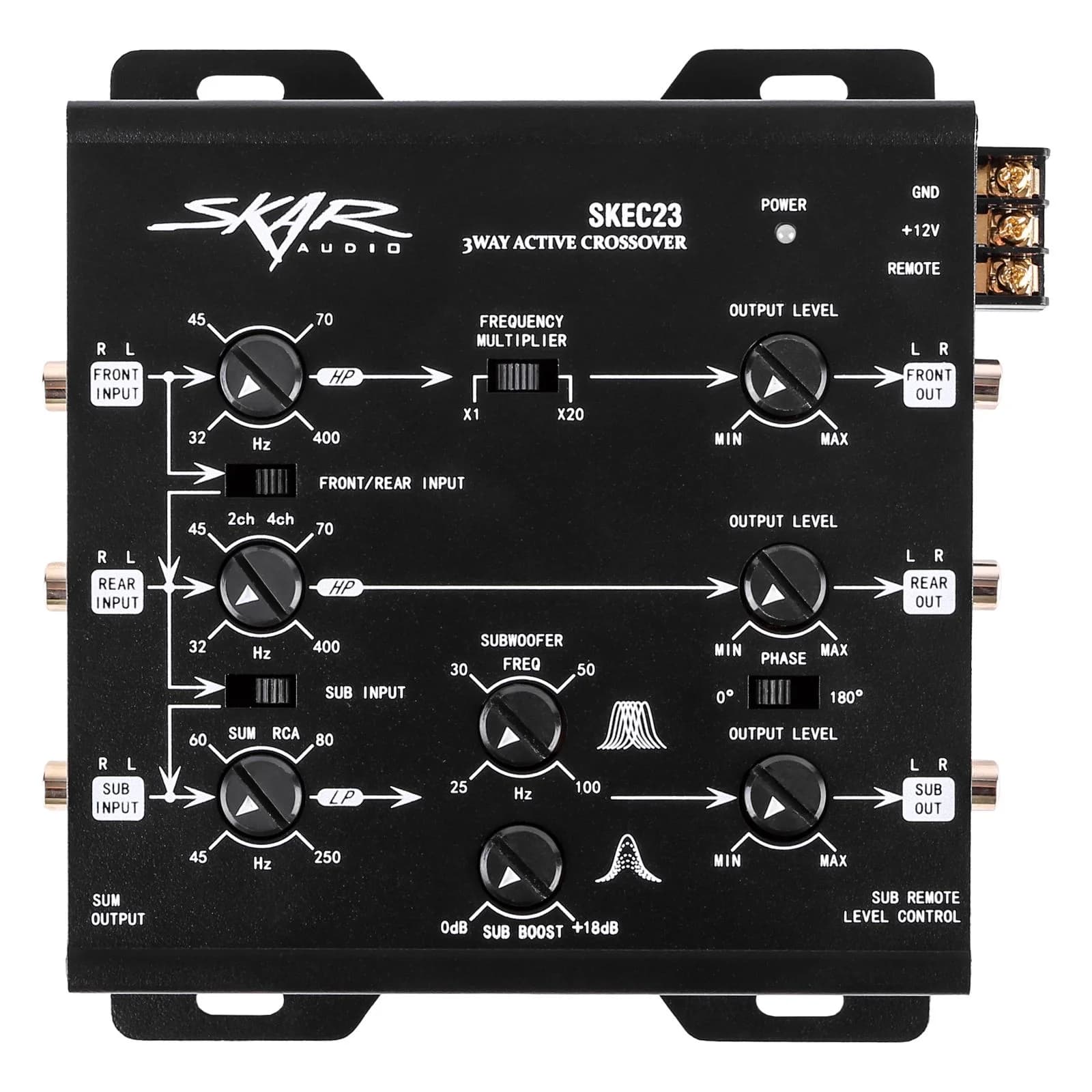 Skar Audio SKEC23 | 3-Way 6 Channel Electronic Crossover